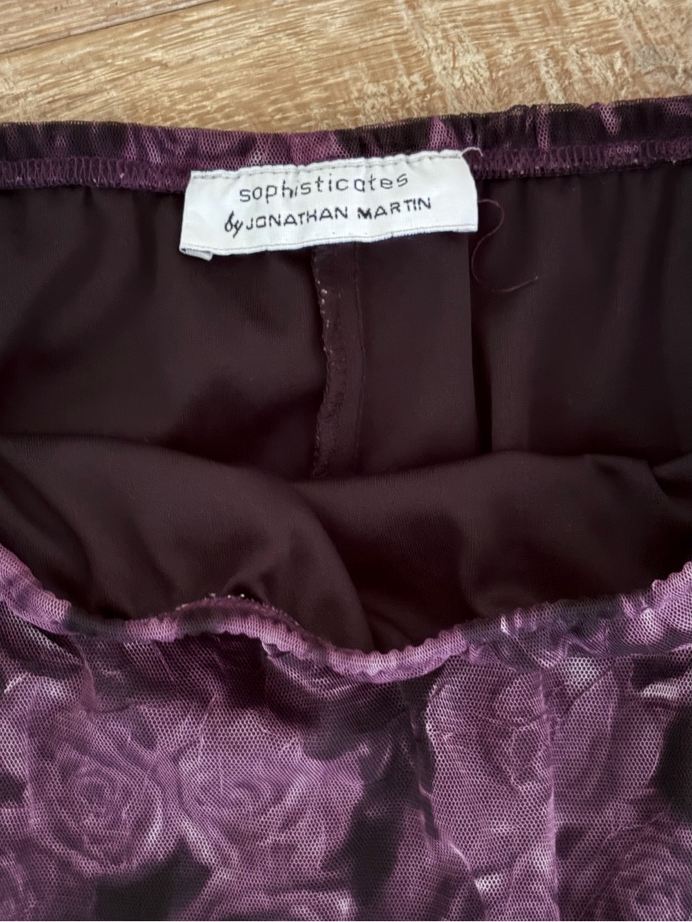 90s Vintage - Jonathan Martin - Purple Rose Mesh - Skirt - Size Medium - Picture 3 of 5